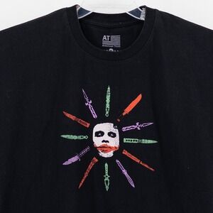 2008 Dark Knight x American Thrift Black Joker Knives‎ Heath Ledger T Shirt 3XL